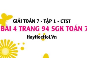 Giải bài 4 trang 94 Toán 7 Tập 1 SGK Chân trời sáng tạo